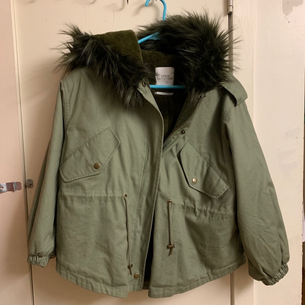 UO fuzzy cropped jacket